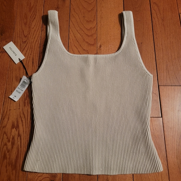 NEW Babaton Aritzia sculpt knit tank top - matte pearl / tan color - Picture 2 of 3
